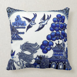 Cojín Decorativo Historia de amor legendaria del patrón azul brilla