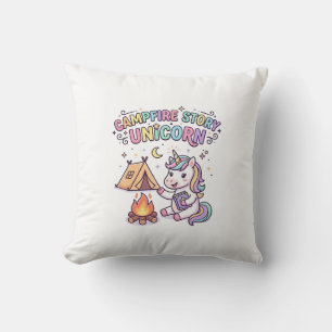 Cojín Decorativo Historia de fogata de Unicornio Encantador de Unic