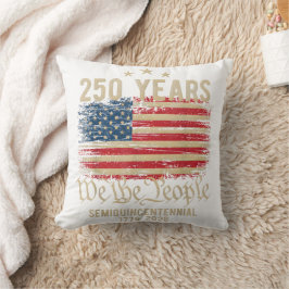 Cojín Decorativo Historic 250 Years USA – We the People & Gold 