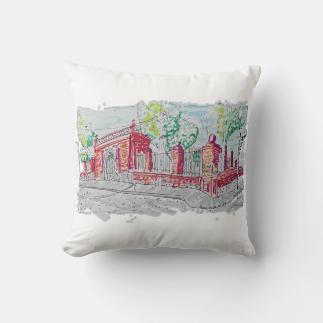 Cojín Decorativo Historic Red Brick Entrance (Anverso)