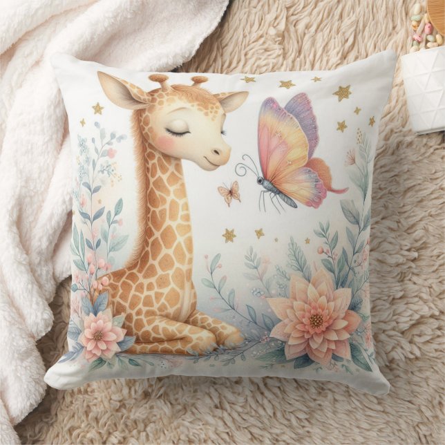 Cojín Decorativo Historieta Woodland Babies Giraffe Butterfly (Manta)