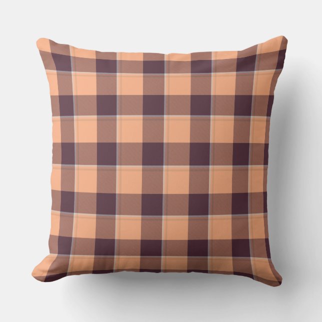 Cojín Decorativo Hit Pink and Livid Brown Plaid (Anverso)