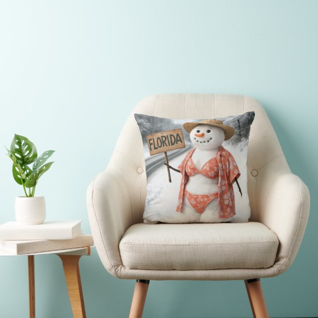 Cojín Decorativo Hitchhiking Snow Lady With Florida Sign (Silla)
