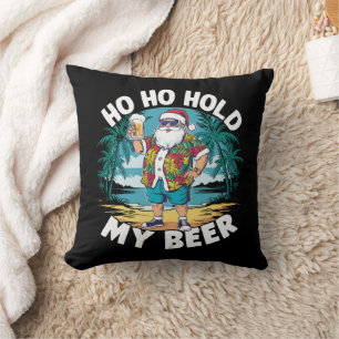 Cojín Decorativo Ho Ho Agarra Mi Cerveza Navidad en Julio Santa de