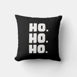 Cojín Decorativo HO. HO. HO. Black & White With Buffalo Plaid Back