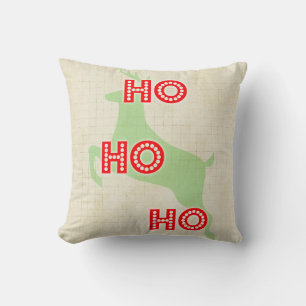Cojín Decorativo ho ho ho reno rojo verde navidad
