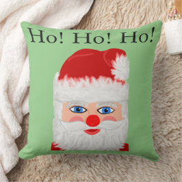Cojín Decorativo Ho Ho Ho Santa Claus Personaliza Nombre de Familia