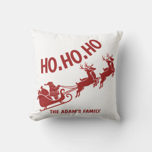 Cojín Decorativo Ho Ho Ho Santa Trineo Navidad