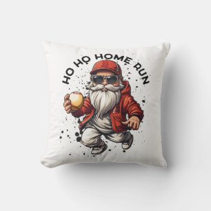 Cojín Decorativo Ho Ho Home Run Baseball Santa