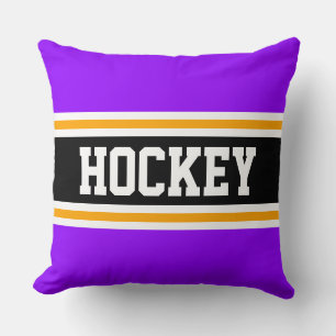 Cojín Decorativo HOCKEY Brillante Morado Negro Amarillo Naranja Ray