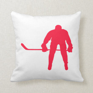 Cojín Decorativo Hockey rojo escarlata