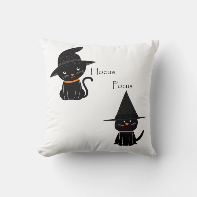 Cojín Decorativo Hocus Pocus Gatos Negros (Anverso)