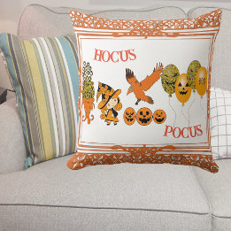 Cojín Decorativo Hocus Pocus Magic Cauldron Wandering Witch Raven