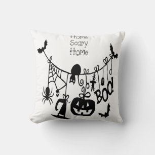 Cojín Decorativo Hogar asustado Bats Calabaza, gato negro, vodoo