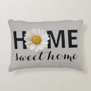 Cojín Decorativo Hogar Daisy Gray blanco