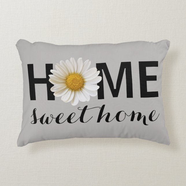 Cojín Decorativo Hogar Daisy Gray blanco (Anverso)