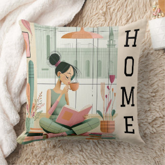 Cojín Decorativo Hogar de chica acogedor de estilo moderno de media