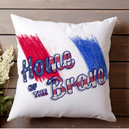 Cojín Decorativo Hogar de los Valientes Rojo Blanco y Azul Patrióti