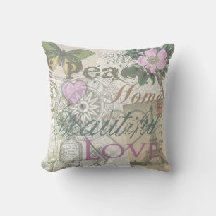 Cojín Decorativo Hogar de Paz Vintage Belleza Amor
