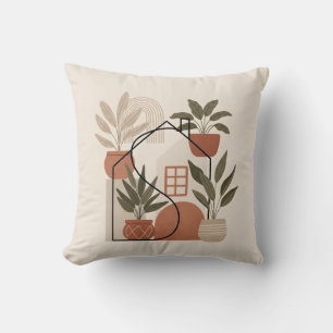 Cojín Decorativo Hogar de planta en maceta boho minimalista moderna