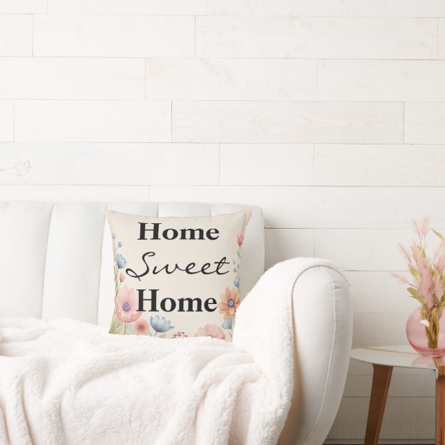 Cojín Decorativo Hogar dulce a rayas personalizado (Sofá)