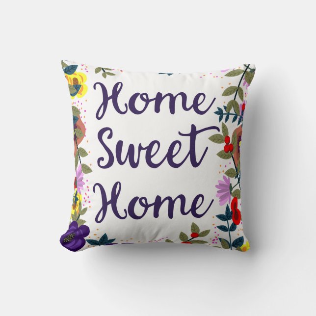Cojín Decorativo Hogar Dulce Hogar Arrecife Floral (Anverso)