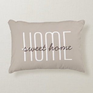 Cojín Decorativo Hogar Dulce Hogar Cita Tipografía Bonita Beige Mar