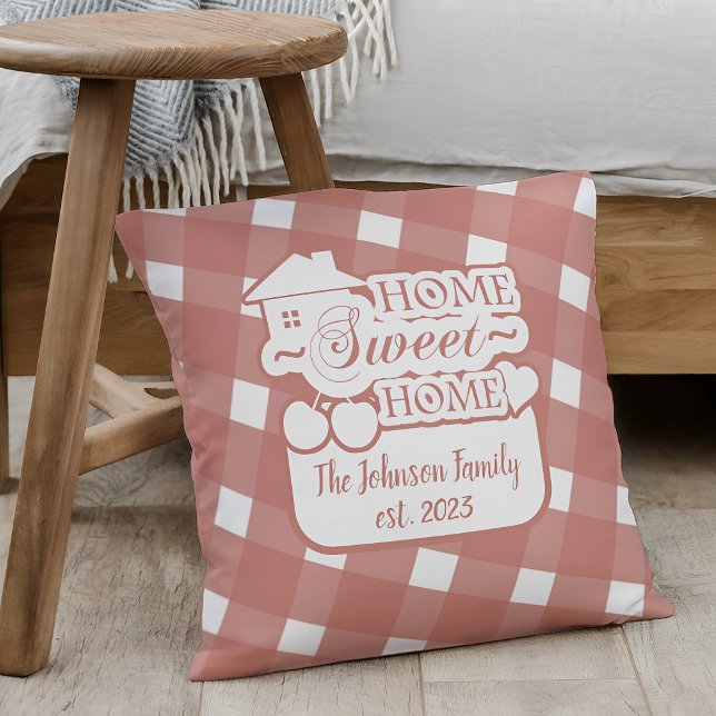Cojín Decorativo Hogar Dulce Hogar Familia Pale Maroon (Subido por el creador)