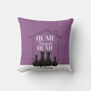 Cojín Decorativo Hogar dulce hogar - Gato feliz