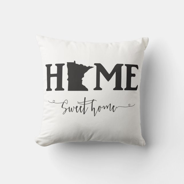 Cojín Decorativo Hogar dulce Hogar Minnesota tirar Pillow (Anverso)