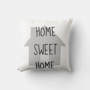 Cojín Decorativo hogar dulce hogar moderno simple gris