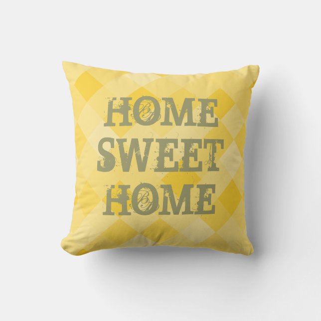 Cojín Decorativo Hogar dulce hogar mosaico amarillo mosaico almohad (Anverso)