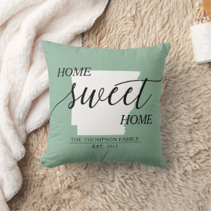 Cojín Decorativo Hogar Dulce Hogar Nombre de la Familia Estatal Ari