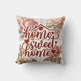 Cojín Decorativo Hogar dulce hogar Vintage Floral