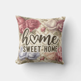 Cojín Decorativo Hogar dulce hogar Vintage Floral
