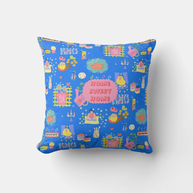 Cojín Decorativo Hogar dulce personalizado (Anverso)