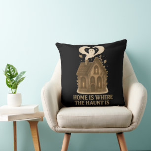 Cojín Decorativo Hogar Es Donde Está El Espanto Fantasma Halloween