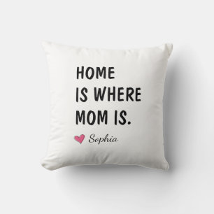Cojín Decorativo Hogar Es Donde Está Mamá Regalo Personalizado Para