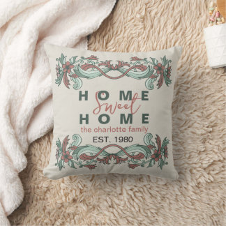 Cojín Decorativo Hogar floral Minimalista dulce hogar