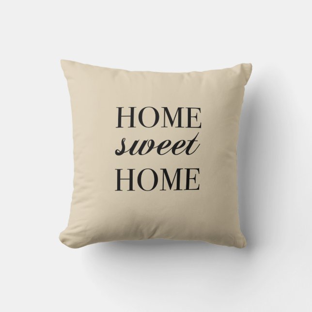 Cojín Decorativo Hogar Sweet Home Beige Farmhouse Pillow (Anverso)