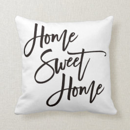 Cojín Decorativo Hogar Sweet Home Elegant Black Script White