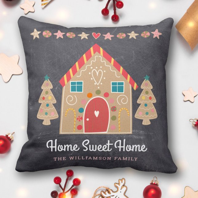 Cojín Decorativo Hogar Sweet Home Gingerbread House Chalkboard (Subido por el creador)