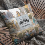 Cojín Decorativo Hogar Sweet Home Pale Wood Rústica foto Personaliz<br><div class="desc">Una almohada rústica de fotos con "Home Sweet Home" (Hogar dulce hogar) con un fondo de color de madera clara que puede personalizar con su nombre y puede añadir 8 de sus propias fotos. Ideal como regalos para la familia y los amigos o para decorar tu casa o habitación de...</div>