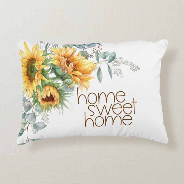 Cojín Decorativo Hogar Sweet Home Sunflower Eucalyptus (Anverso)