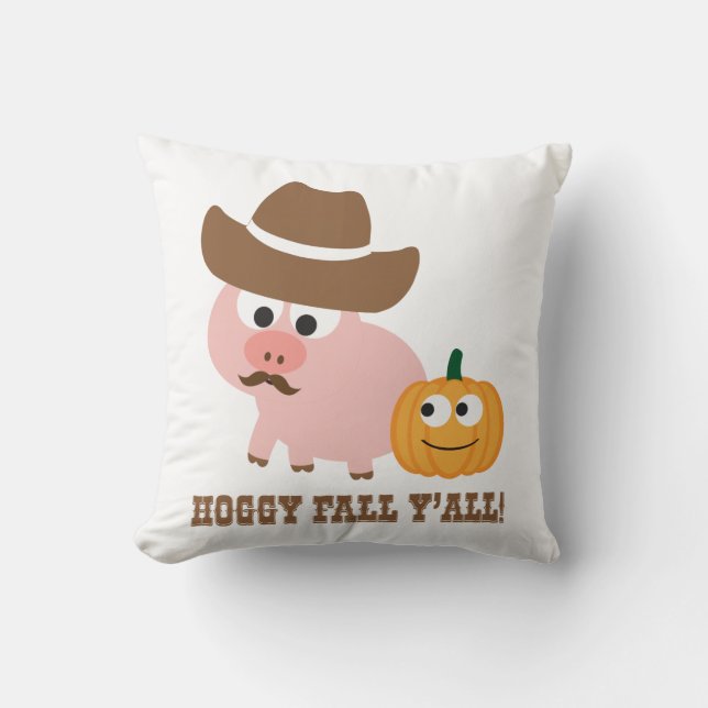 Cojín Decorativo ¡Hoggy Fall Y'all! (Anverso)