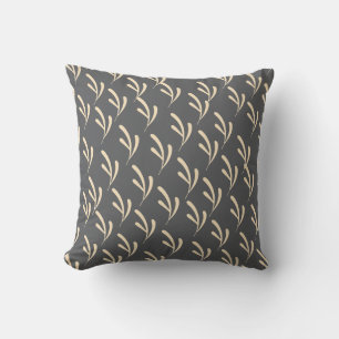 Cojín Decorativo Hoja Beige Repetir Gris