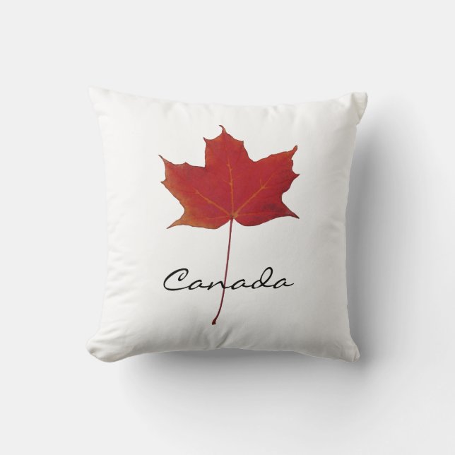 Cojín Decorativo Hoja de arce canadiense del otoño rojo - Canadá (Anverso)