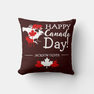 Cojín Decorativo Hoja de arce de Canadá, feliz día de la canadá, 1