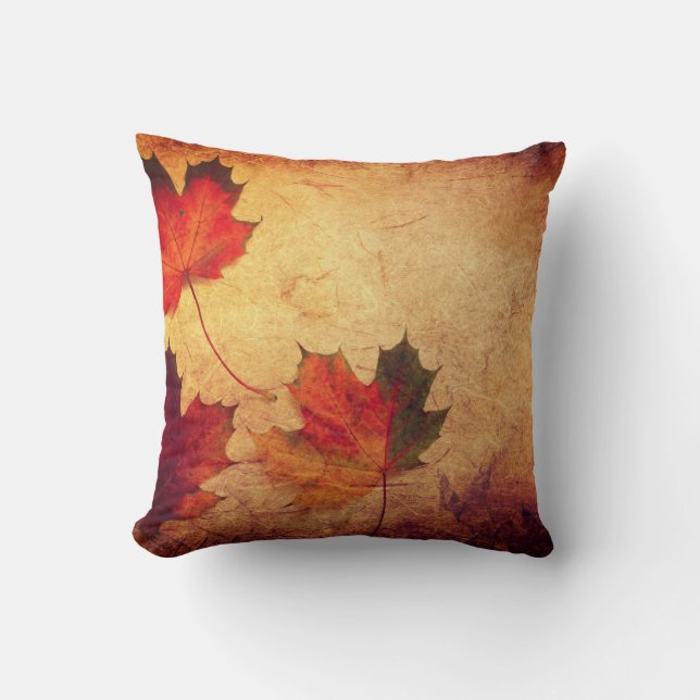 Cojín Decorativo Hoja de Arce Otoño (Anverso)