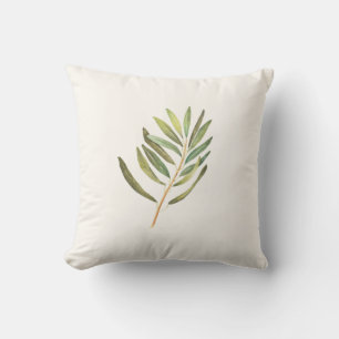 Cojín Decorativo Hoja de color de agua verde
